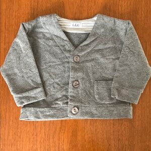 🍊5/$25 bebebo Gray Button Down Sweater Long Sleeves 0-3m